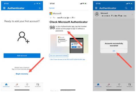 How do I log into Microsoft Authenticator on my new phone (with .